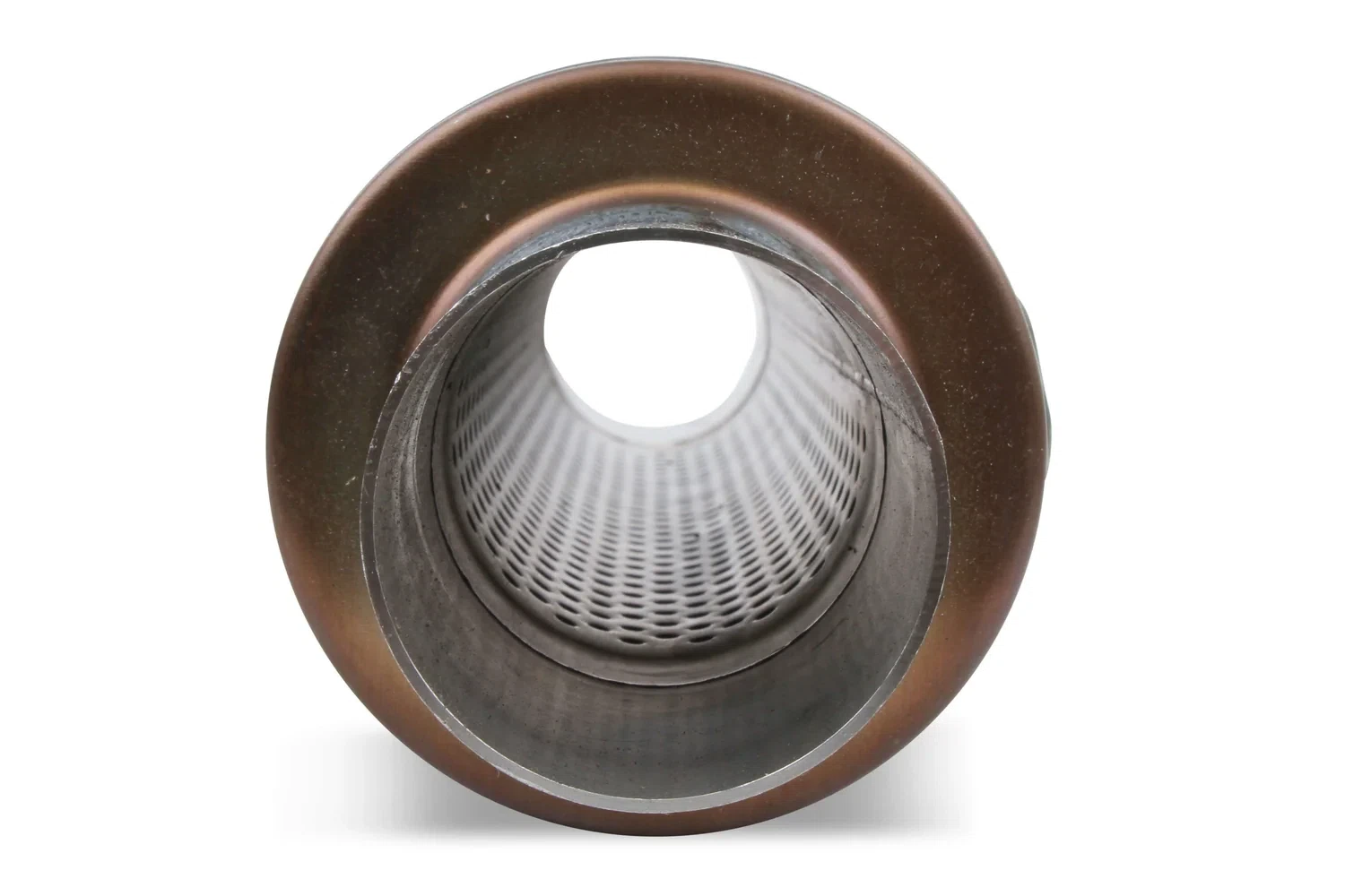 Flowmonster Round Performance Muffler 2.50 Inlet_ 2.50 Outlet 10416-FM 409 Stain